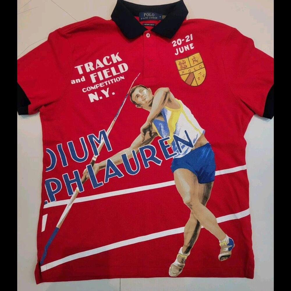 Polo Ralph Track & Field Chariots Stadium Javelin Mesh Polo